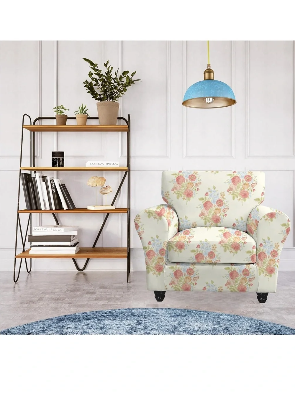 Floral rose armchair cover cottage NEW